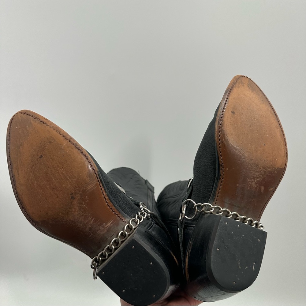 Durango Vintage Black Chain Western Cowboy Boots - Picture 8 of 9